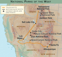 National Parks of the West Train Map