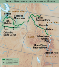 Great Northwest National Parks Train Map